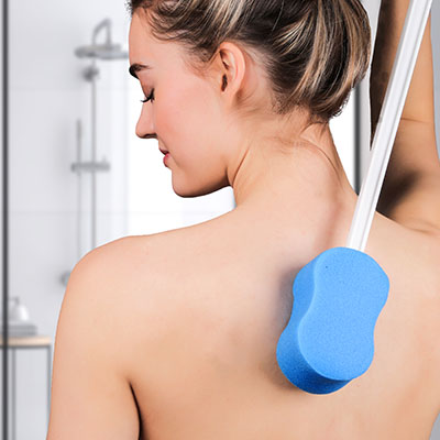 Brosse à dos FabLife, manche droit de 55 cm (22") avec éponge