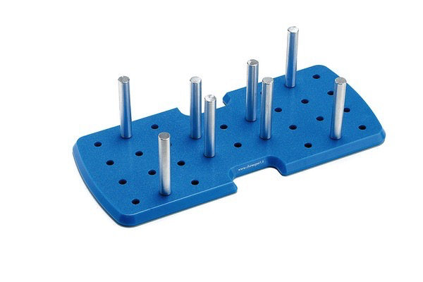 [116-368] Rectangular base panel with 8 metal cylinders