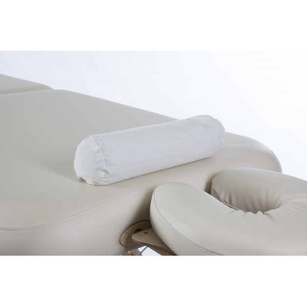 Traversin rond intérieur en sarrasin avec housse beige - 4" x 12"